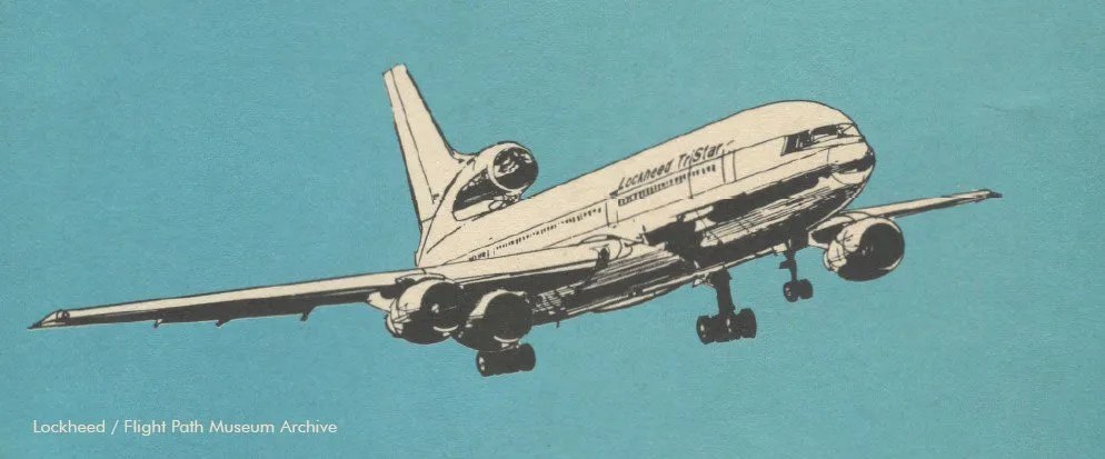 L-1011 with spare engine fitted under wing drawing