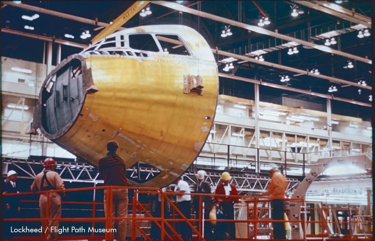 Cockpit section of the L1011 under assembly