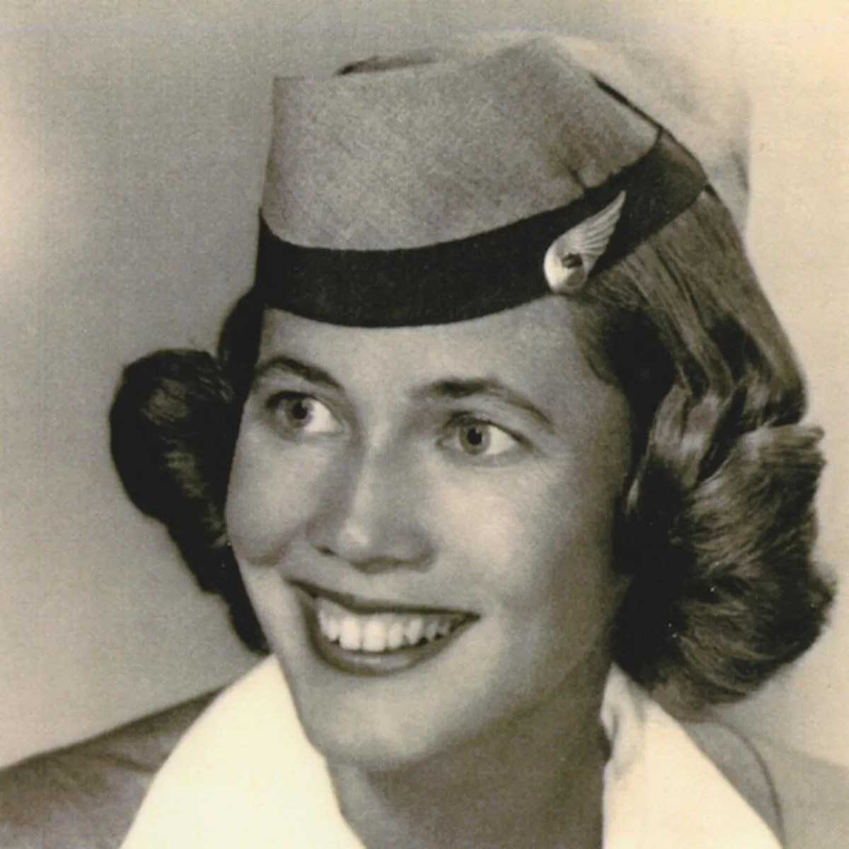 Photo of Ethel Pattison in United Airlines Uniform circa 1950s