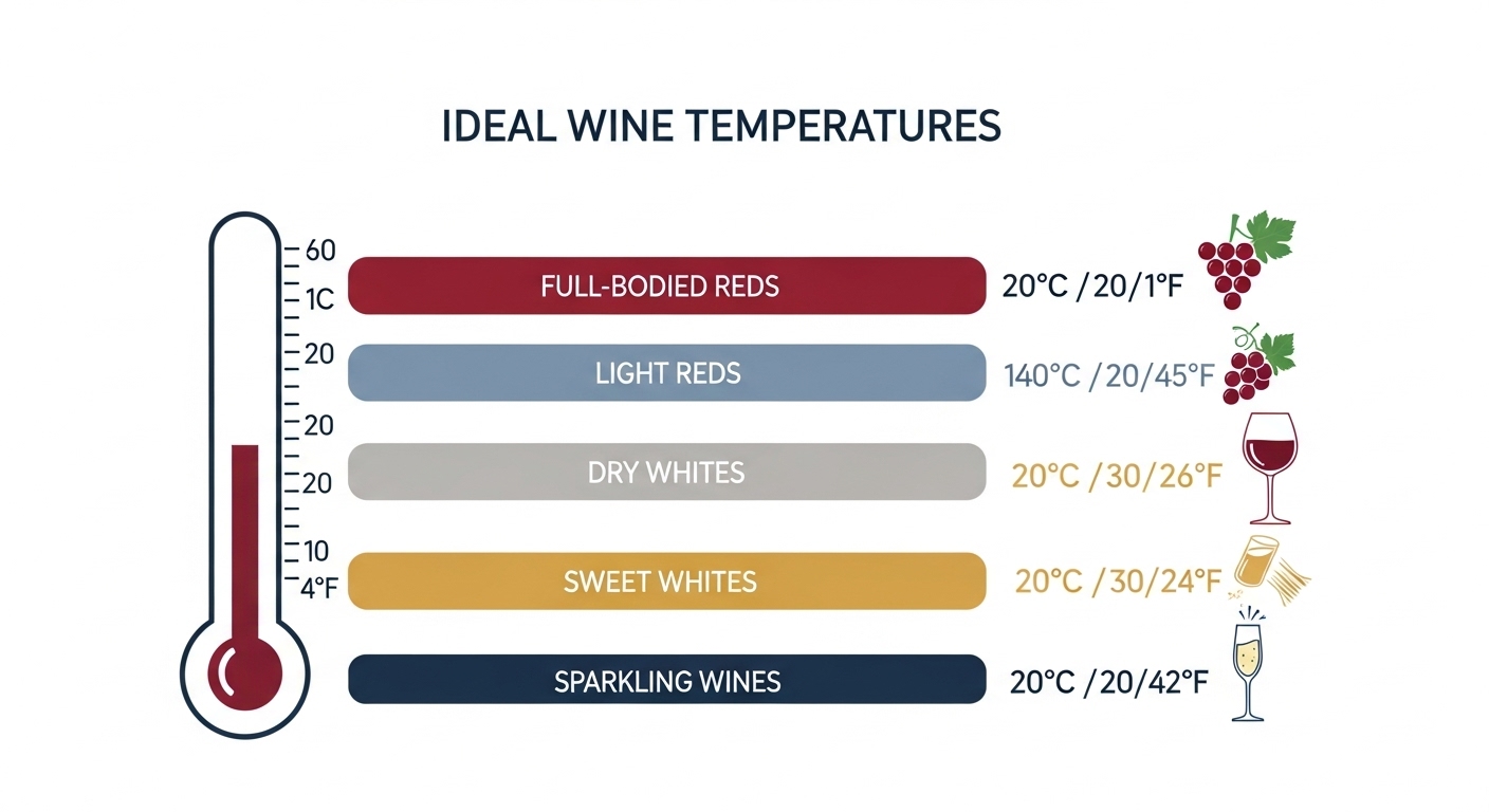 Cordless Wine Chiller: The Ultimate, Powerful Guide to Modern Wine Cooling (2025 Edition) 2 Temperature chart showing ideal cooling ranges for different wine types