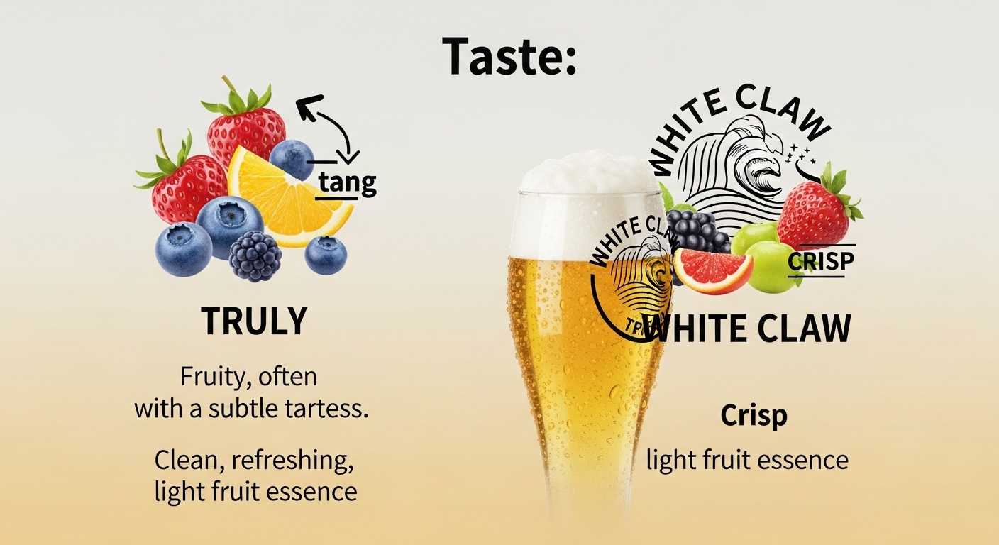 Table showing expert-level differences between Truly and White Claw