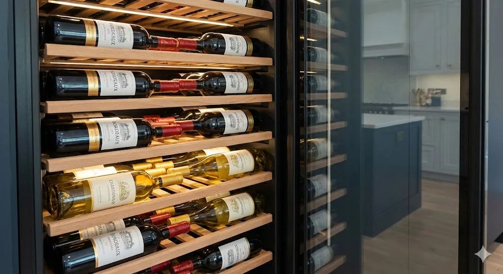 How To Use Wine Cooler? – A Complete Real-World Guide From Daily Experience 3 Wine bottles organized horizontally inside a wine cooler