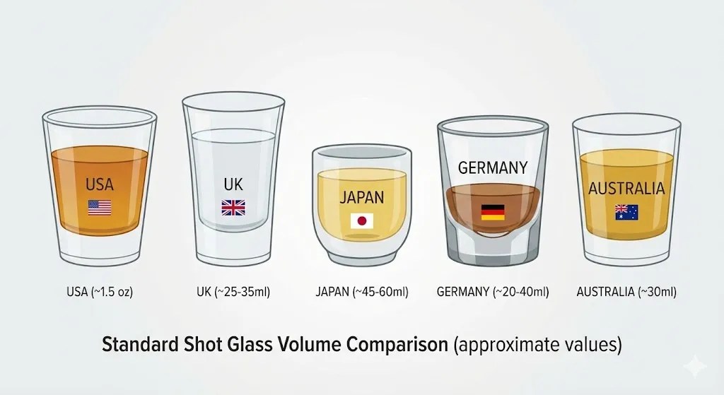 How Much Alcohol Is In A Shot? A Complete, Real-World Guide You Can Trust 3 Shot glass sizes from different countries