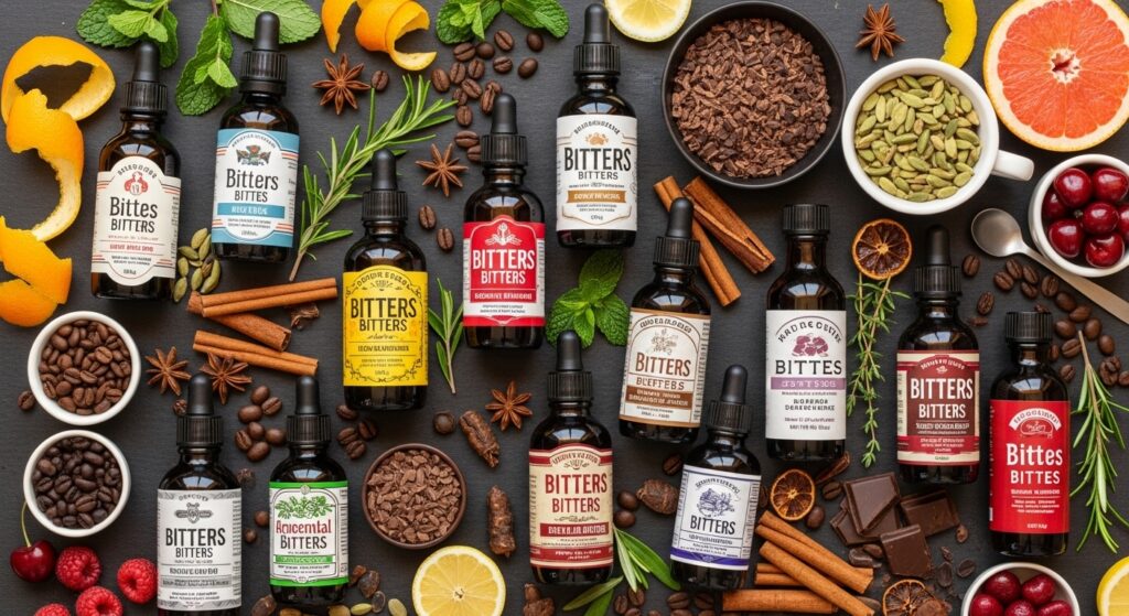 What Does Bitters Taste Like? The Complete Flavor Guide for 2025 16 Collage showing bitters in cocktails, mocktails, and desserts