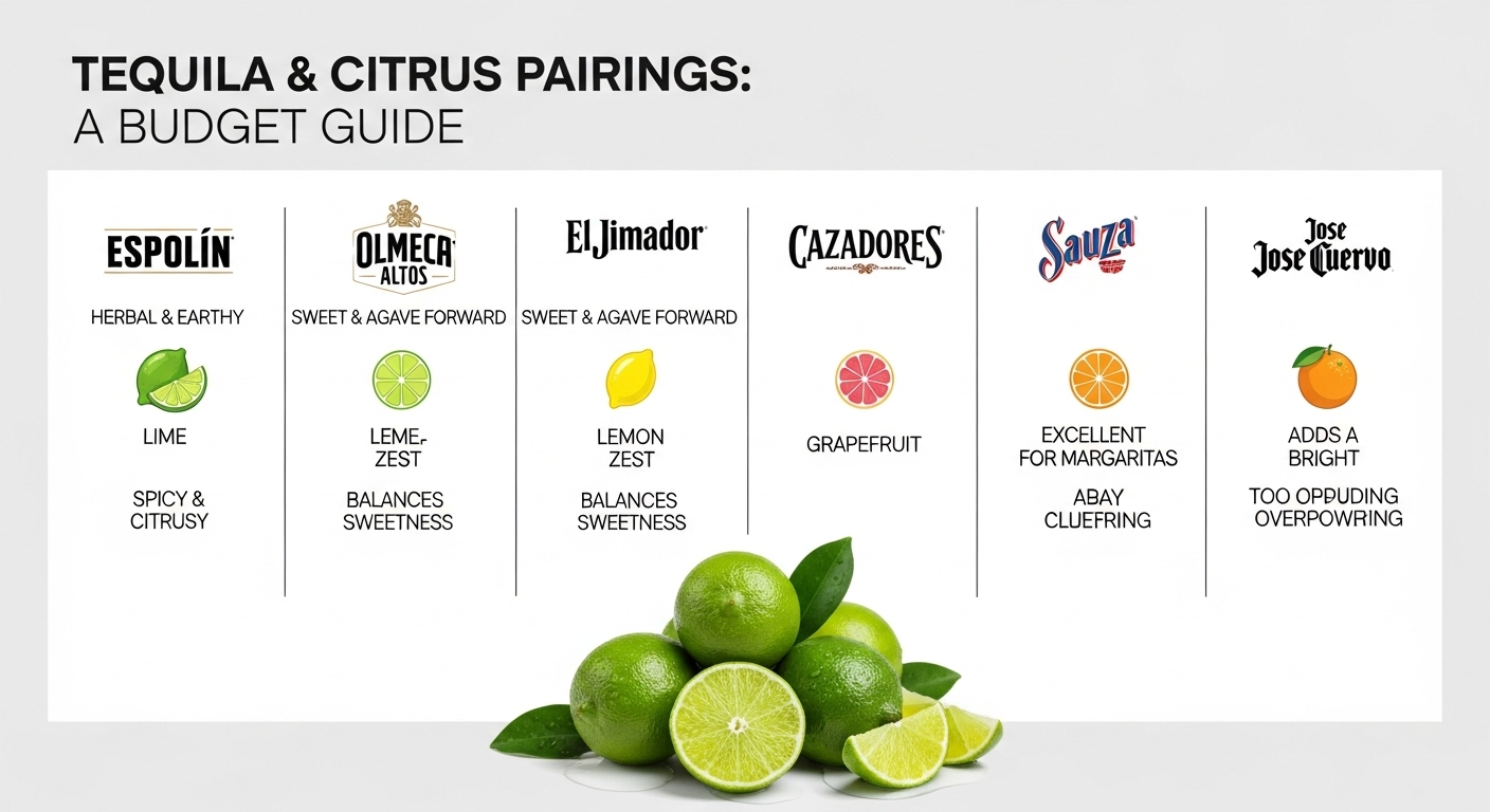 Best Budget Tequila for Margaritas: The 2025 Expert Guide to Affordable, High-Quality Flavor 6 Chart comparing different budget tequilas with lime pairing notes
