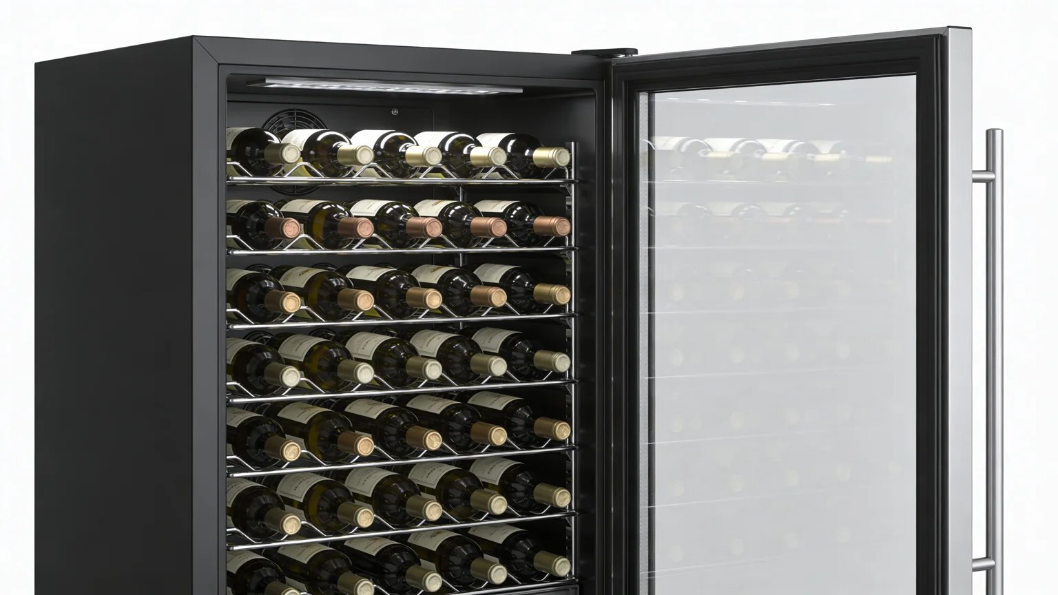 Haier HVZ040ABH5S 40-Bottle Wine Cooler Review (2026): Practical Larger Storage 2 Haier HVZ040ABH5S interior racks