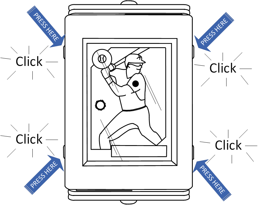Front frame locks securely into place to hold cards and photos level, secure and perfectly centered