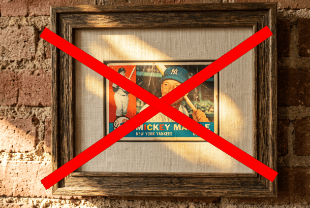 Do NOT place your card in the sun. The sun (or any type of natural light) will destory the pigment. UV Protection is essential for your sports and trading cards