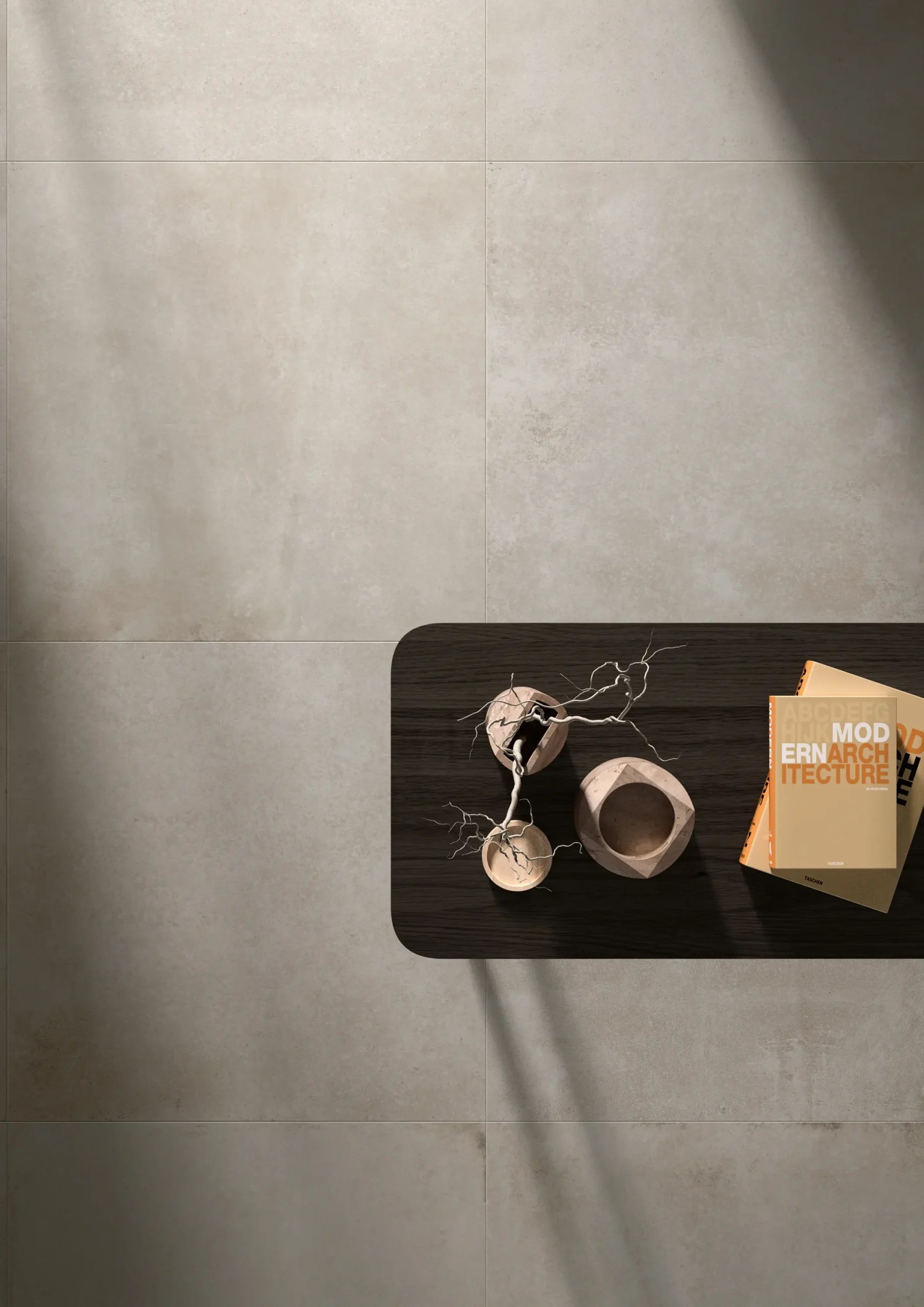Concrete effect tiles