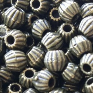 Metallpärlor, antikbronsfärg,  bicone 4 x4,5 mm, 100 st   ((81012)