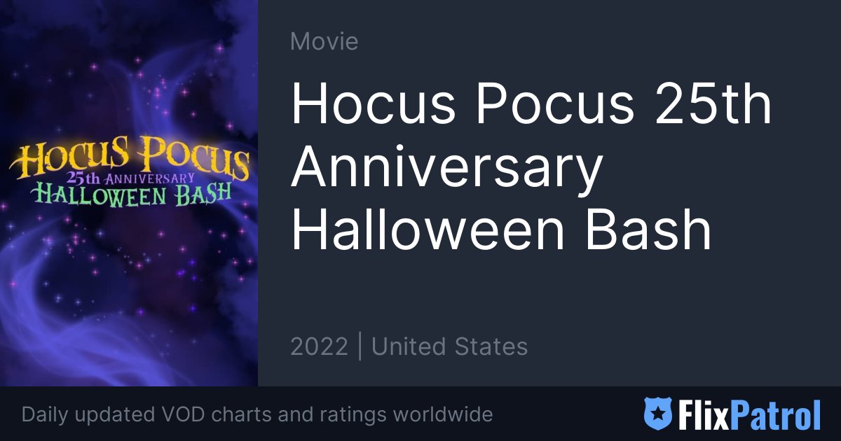 Hocus pocus 25th anniversary halloween bash • flixpatrol