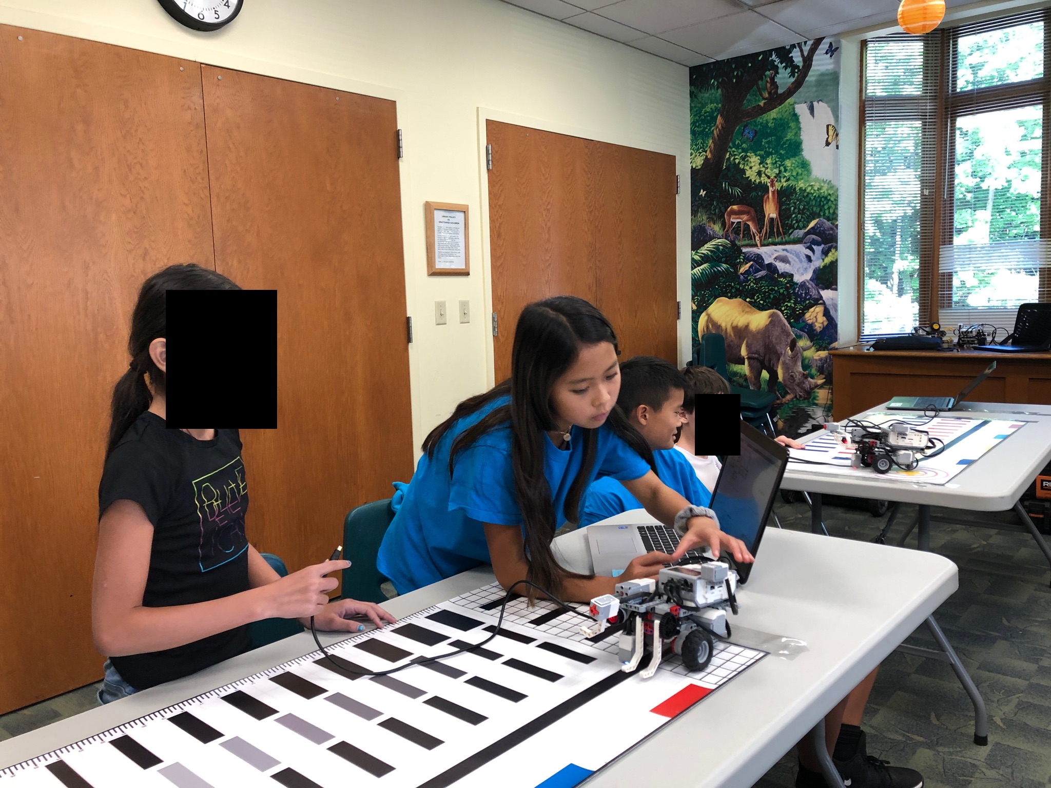 Stopping at a black line