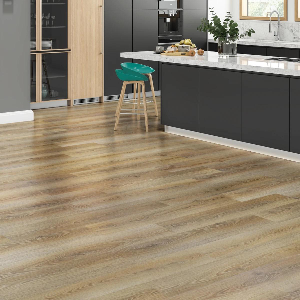 Rustic Pine SPC Rigid-Core Plank installed in a room setting