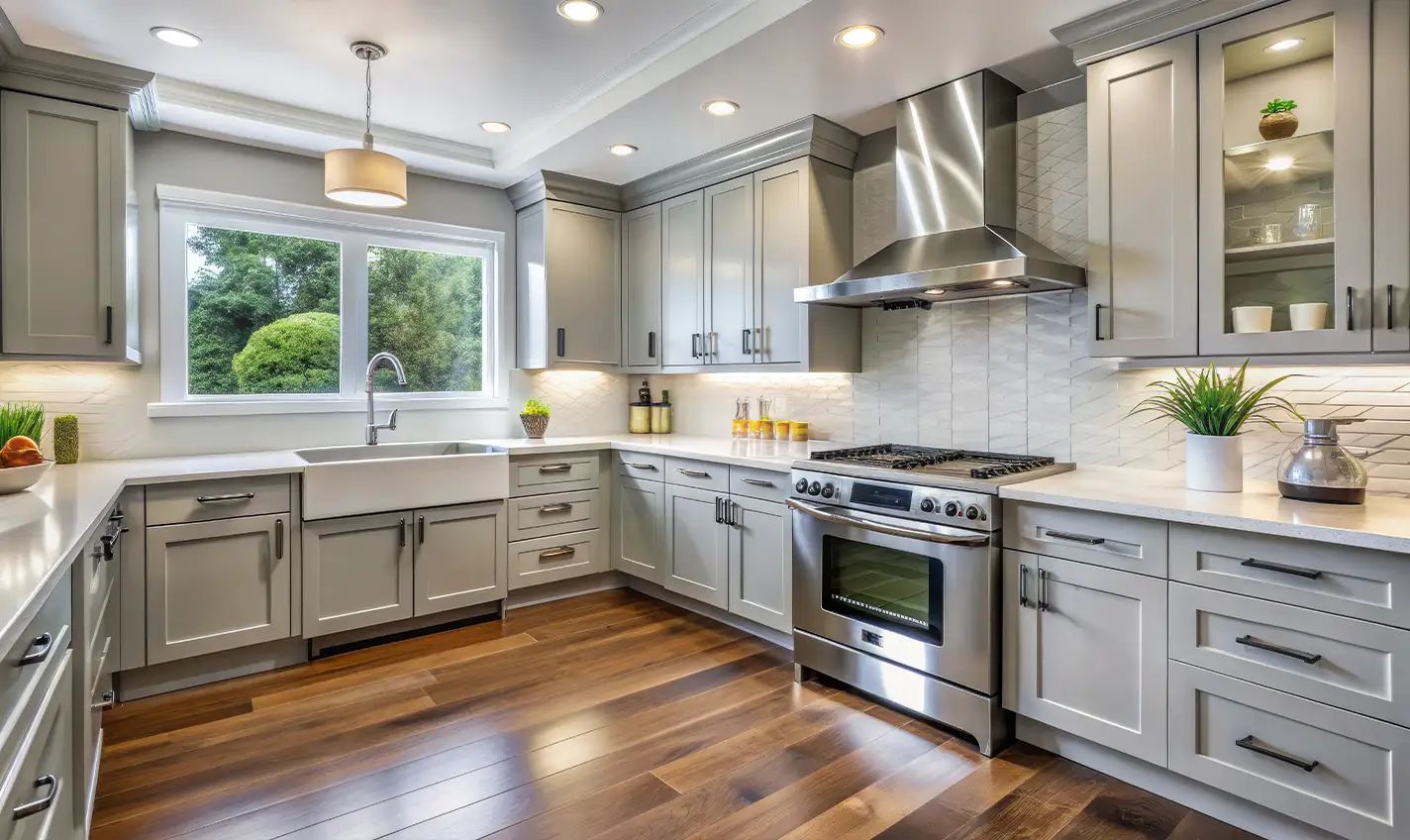 Kitchen remodeling project with updated finishes