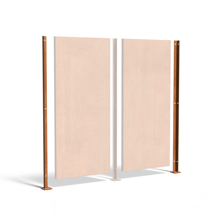 Poteau pour panneau en corten - Côtés