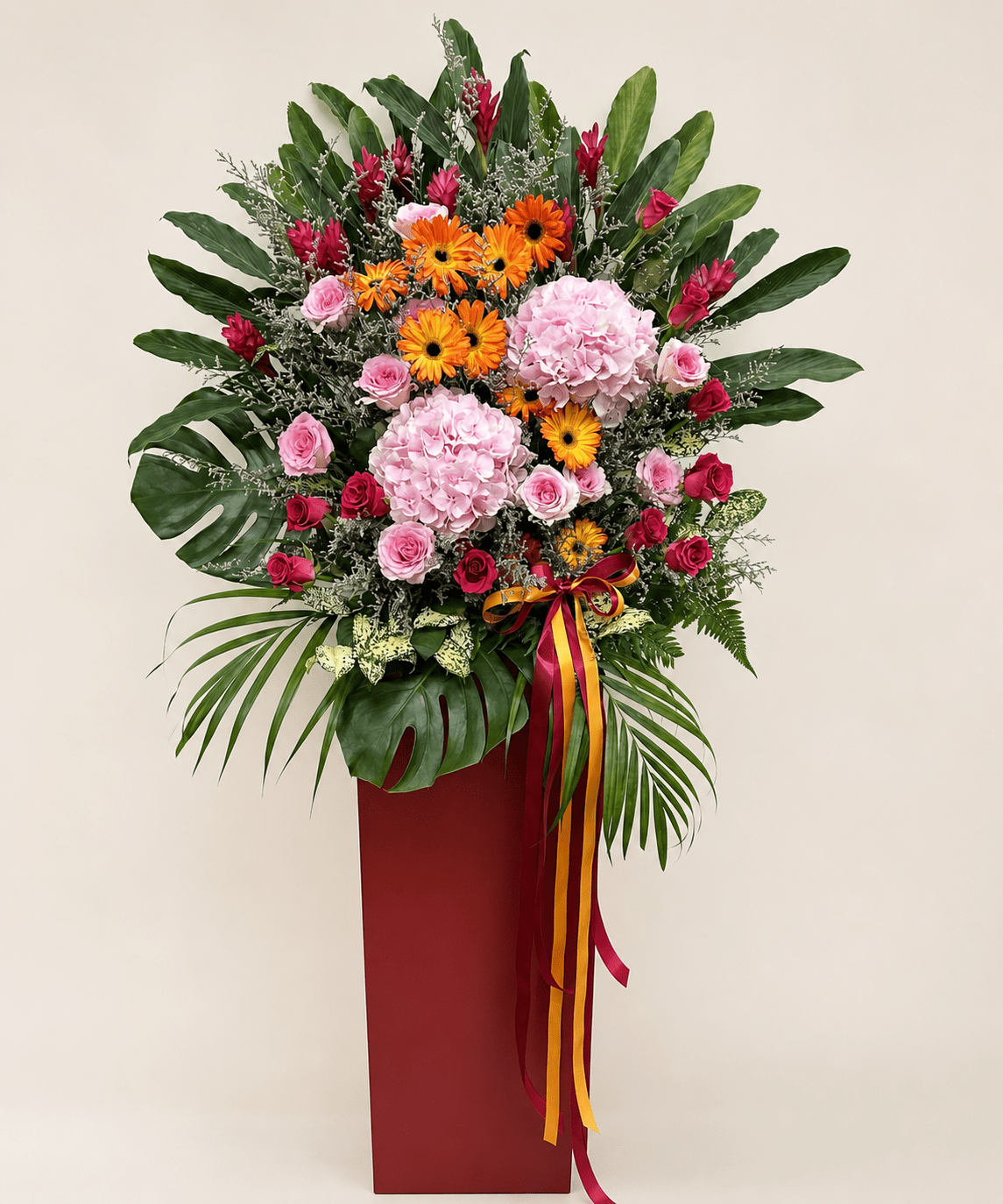 Radiant Prosperity Congratulatory Flower Stand