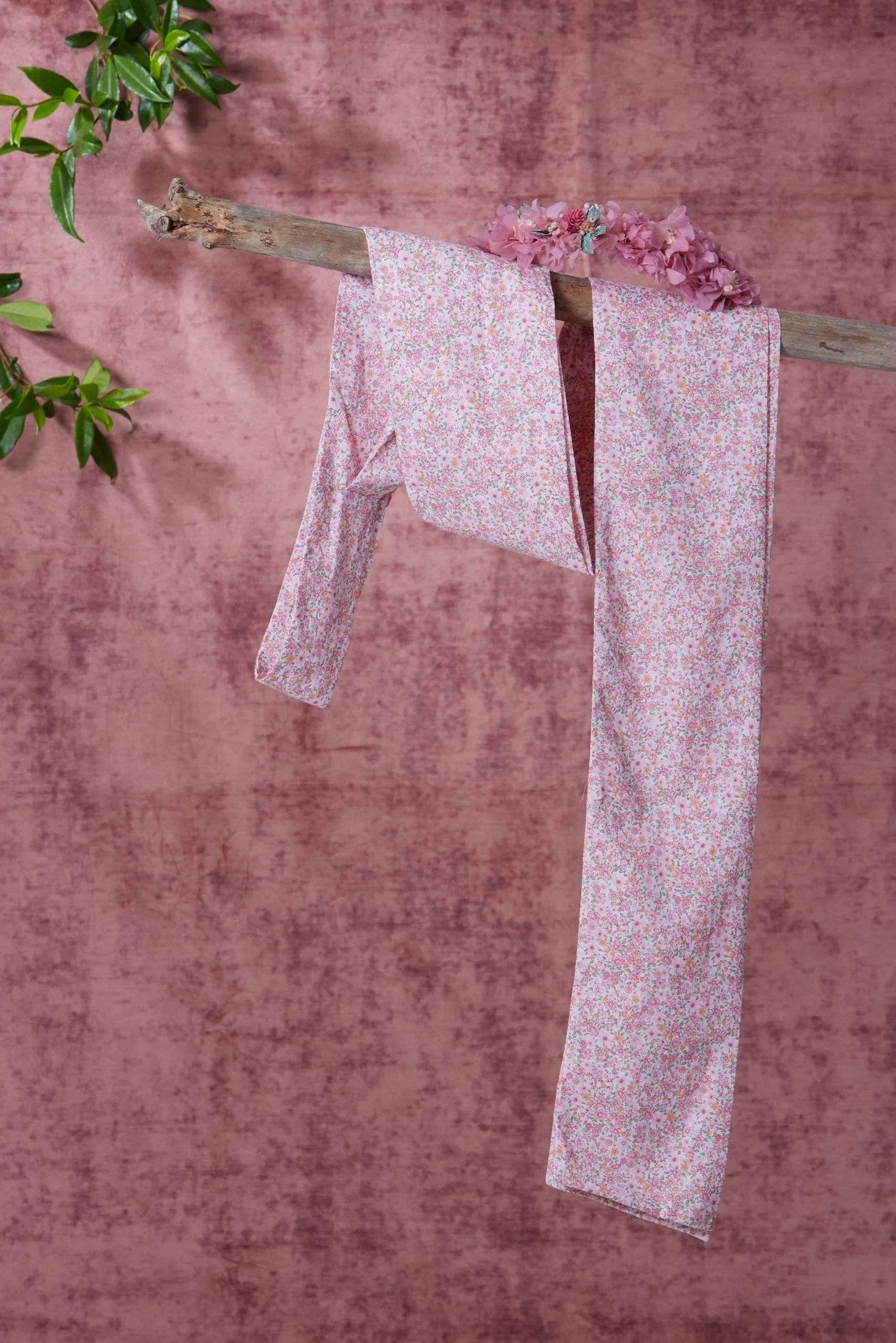 Pink Liberty print cotton sash