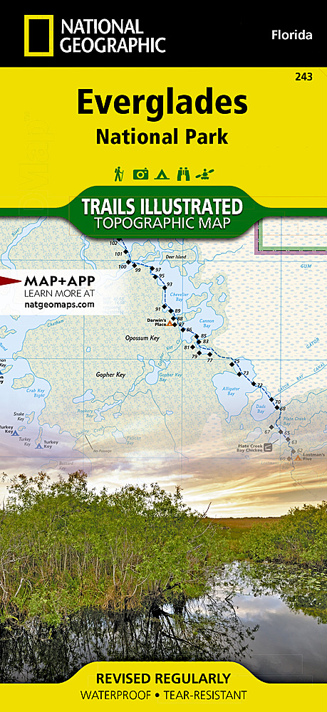 Map Everglades National Park Florida National Parks Association Original 689 