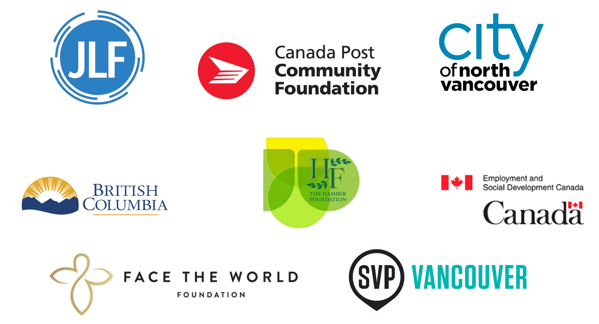 Logos of our major funders