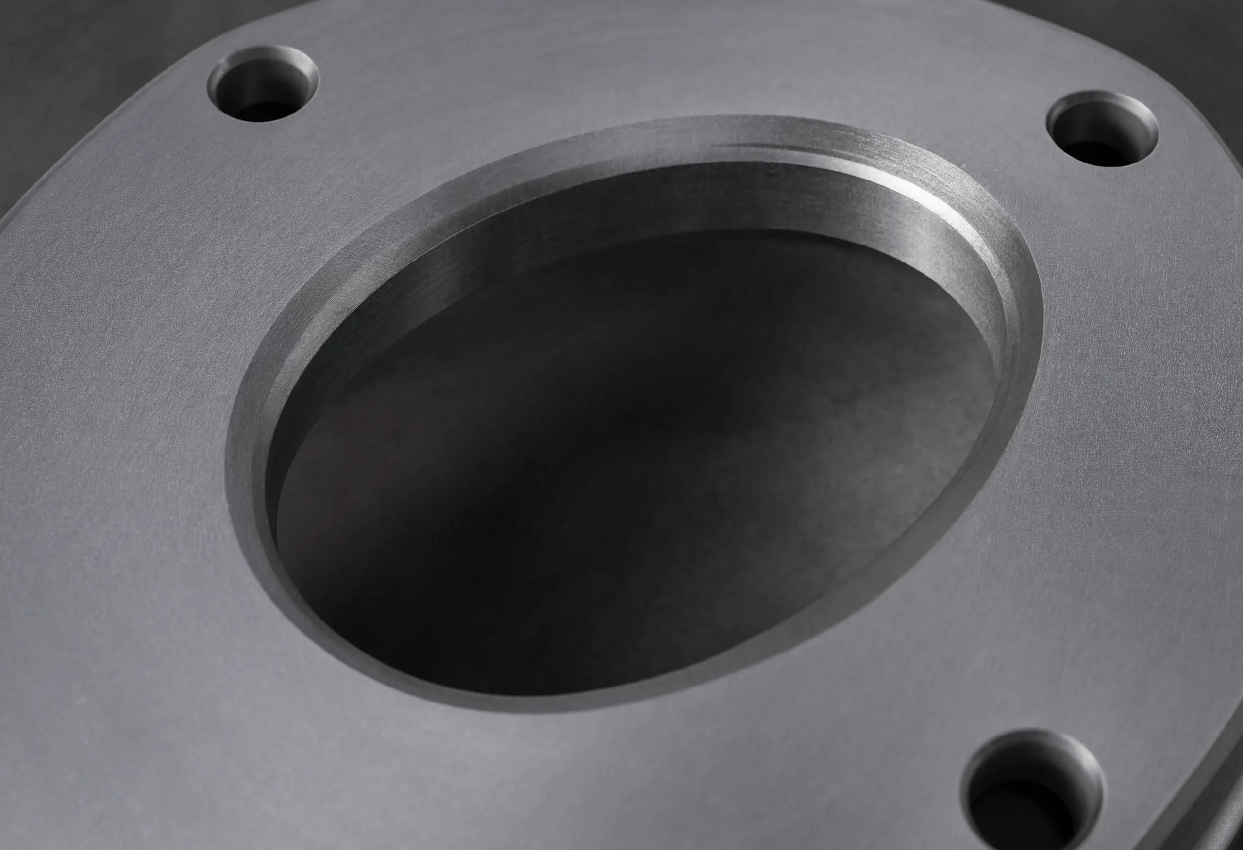 Close-up of flange face and orifice plate assembly surfaces used in flow measurement