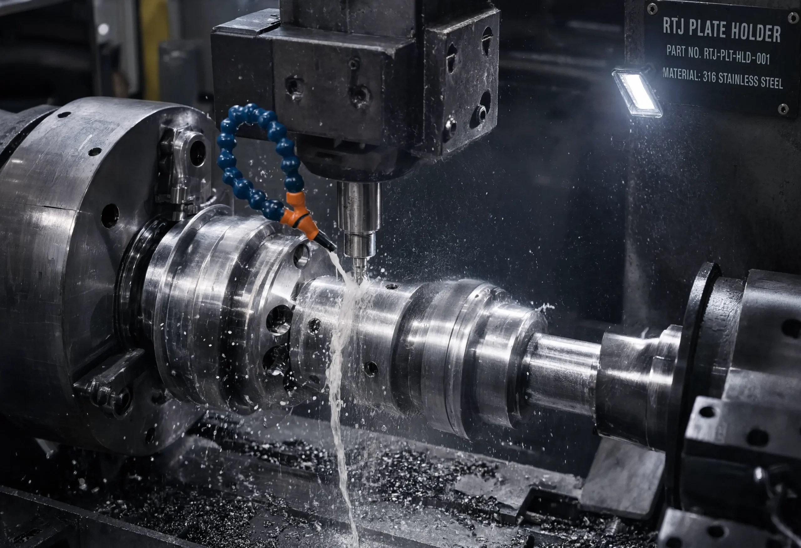 Machining an orifice plate holder for accurate differential pressure flow measurement