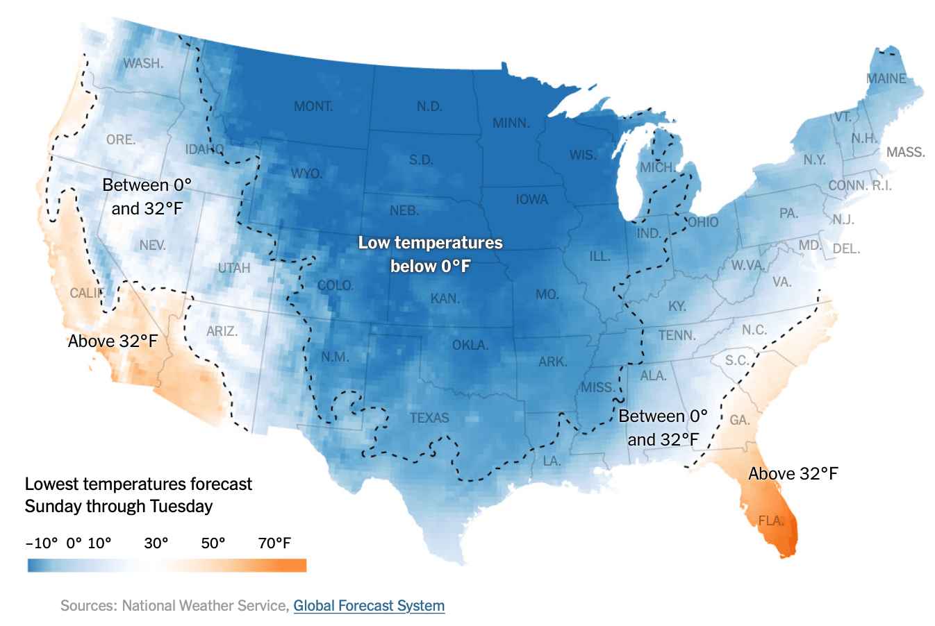 National High Temp Map National Forecast Charts LJNN Low 
