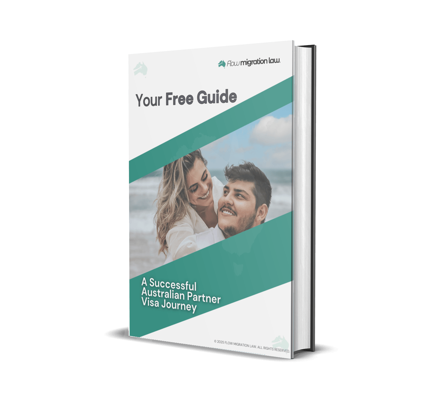 Cover of the Free Australian Partner Visa Guide with legal tips and checklist, prepared by Flow Migration Law