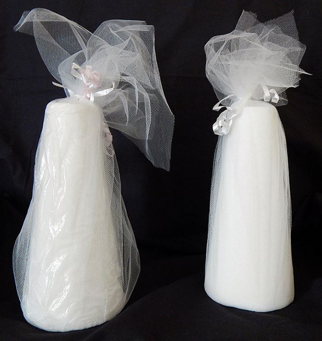 Wishes bride and groom a sweet life by grinding over couple's heads-Global-Iranian-Sugar cones/netting/ribbons-11" tall