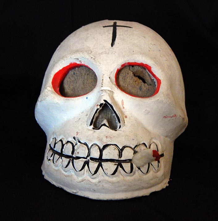 Decoration for Day of the Dead (honors ancestors)-Latin America-Aztec/Spanish-Papier mache-3 1/2"x3 1/2"x3 1/2"