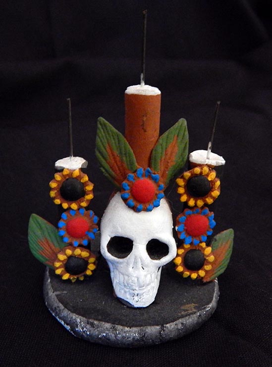 Decoration for Day of the Dead (honors ancestors)-Latin America-Aztec/Spanish-Papier mache-3" tall