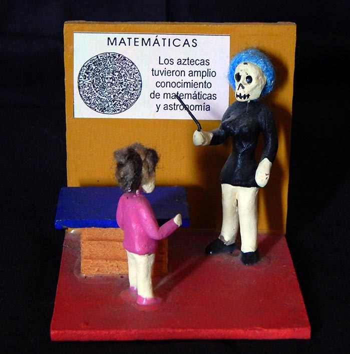 Decoration for Day of the Dead (honors ancestors)-Latin America-Aztec/Spanish-Wood/paint-2 3/4" x 2 3/4"