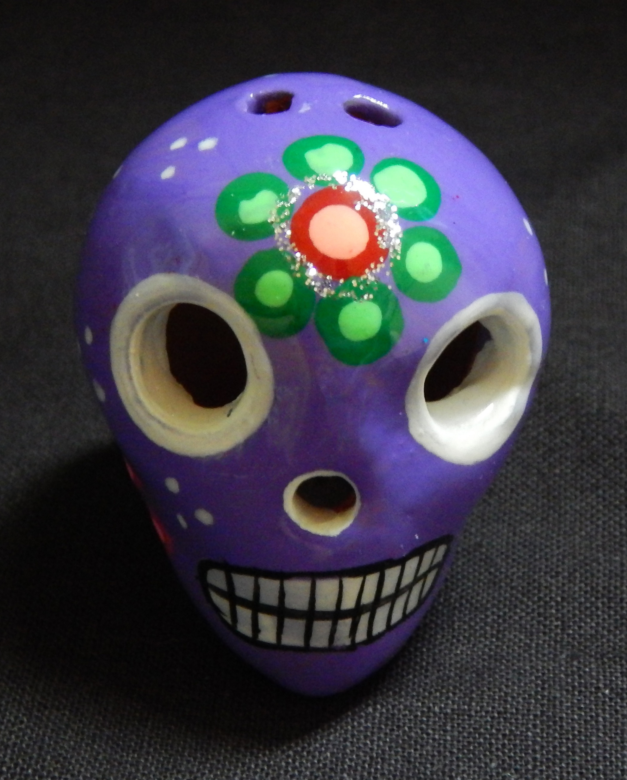 Decoration for Day of the Dead (honors ancestors)-Latin America-Aztec/Spanish-Ceramic/Glaze-1 1/2" x 1 1/2"