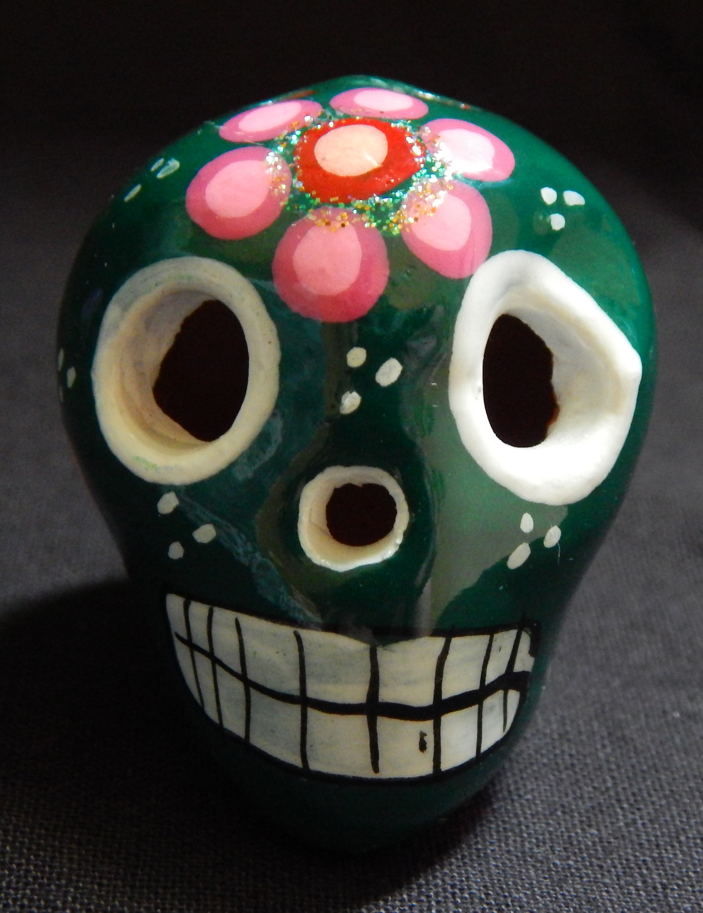Decoration for Day of the Dead (to honor ancestors)-Latin America-Aztec/Spanish-Ceramic/glaze-1 1/2" x 1 1/2"