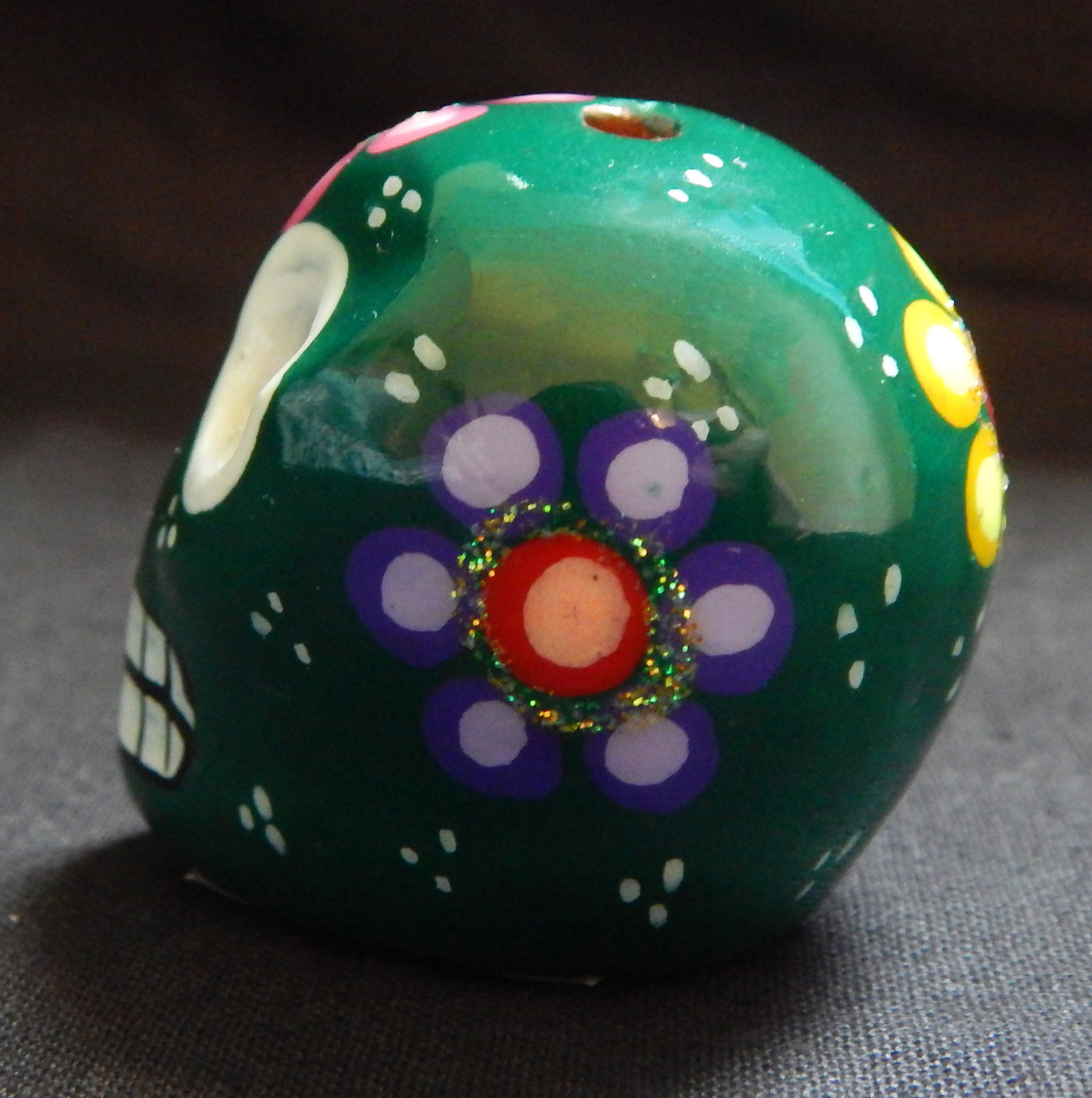 Decoration for Day of the Dead (to honor ancestors)-Latin America-Aztec/Spanish-Ceramic/Glaze-1 1/2" x 1 1/2"