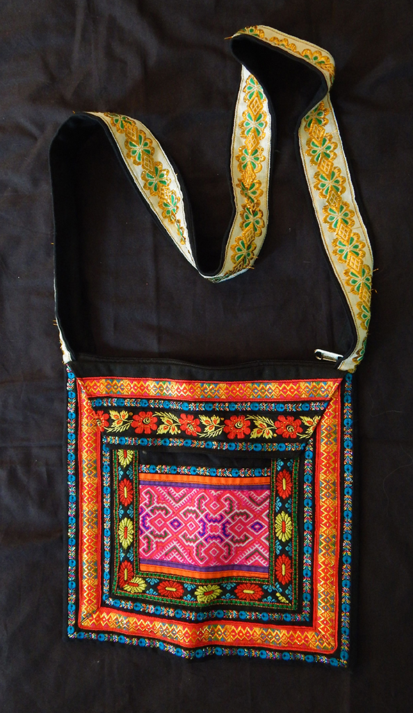 Carrying objects-India-Indian-Embroidered cloth-12 1/4" x 12 1/2"