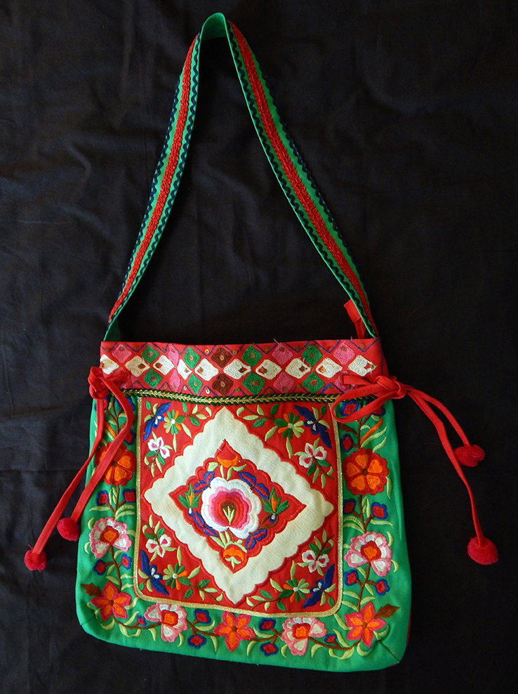 Carrying objects-India-Indian-Embroidered cloth-14 1/4" x 15"