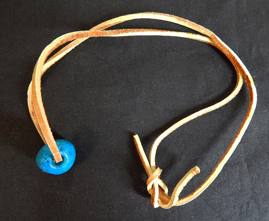 Protects against evil eye-Greece-Greek and other Mediterranean people-Leather/Gem stone-12 1/4"