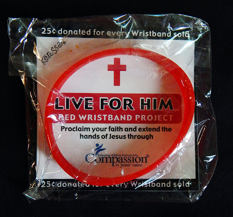 Brings followers to Jesus-USA-American Christians-Plastic/paper-Diameter 2 1/2", width of band 1/2"