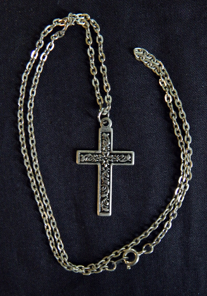 Sign of Christianity/Protection-Global-Christian-Silver plate-11 1/4" long, cross 1 1/2" long