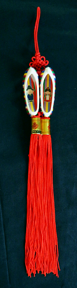 Protects children-Korea-Buddhist-Red string/Gold paper/Slippers-16" long