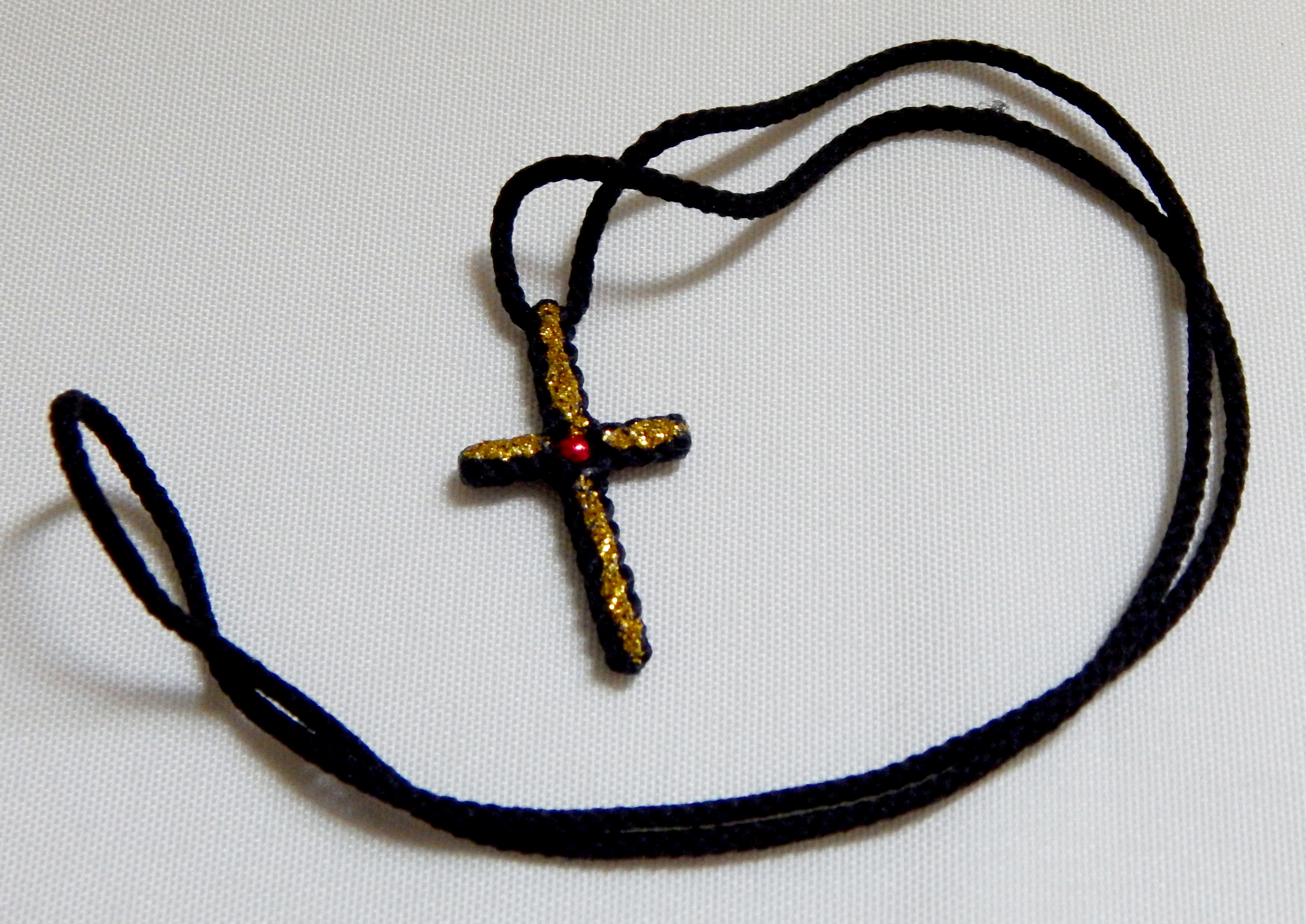 Sign of Christianity/Protection-Global-Christian-String with gold glitter-11" long-cross 1 1/2"