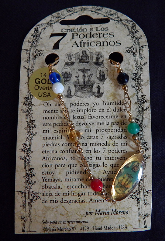 Protection-USA/Caribbean-Santeria?-Gemstones/Metal-8" long