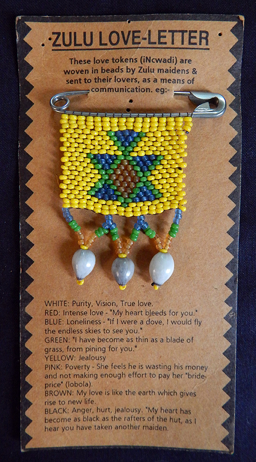Wins hearts from women to men-South Africa-Zulu-Beads-2 1/2" x 2 1/2"