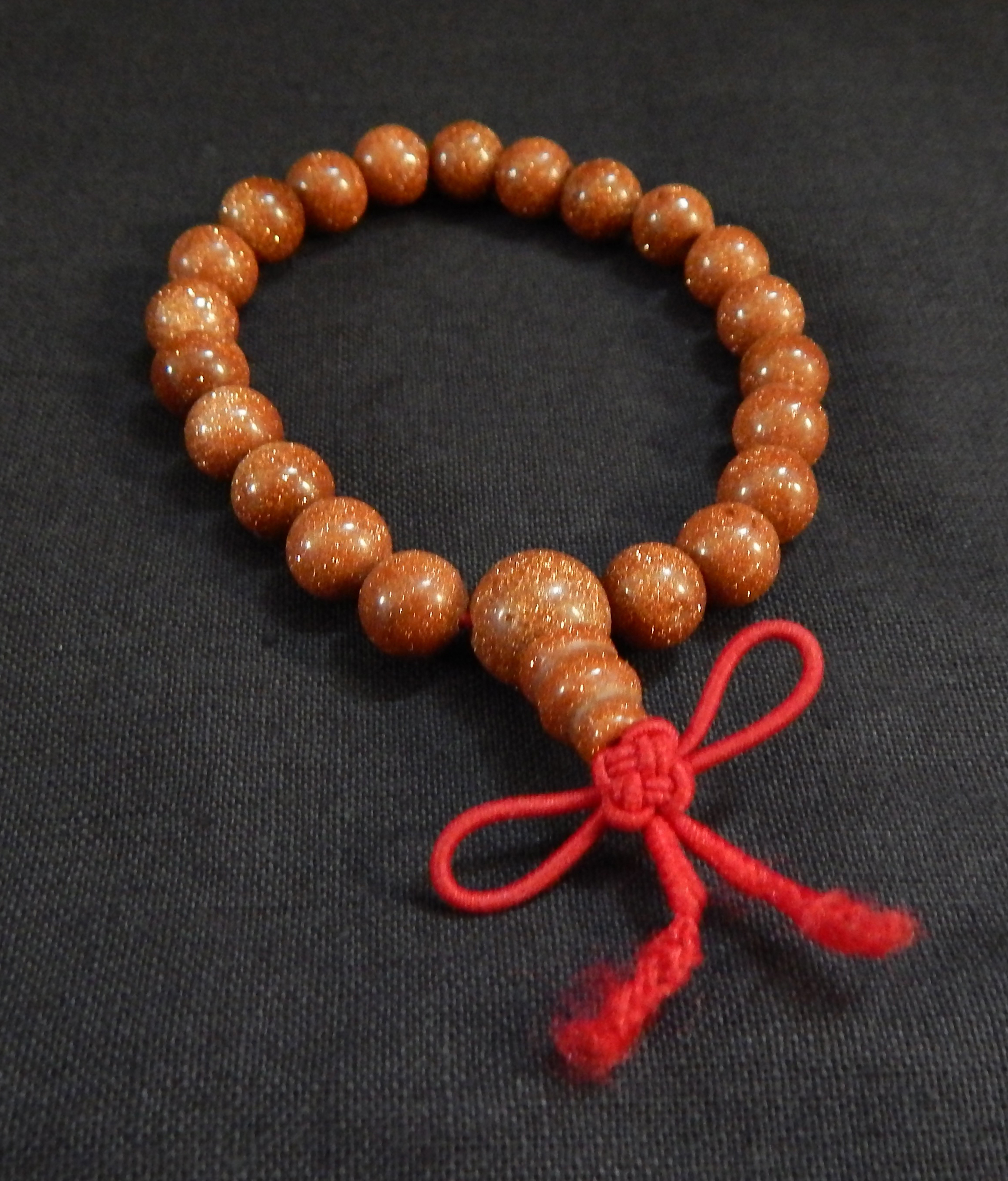 Prayer counter-Tibet-Tibetan Buddhism-21 brown beads/red string-4 3/4"