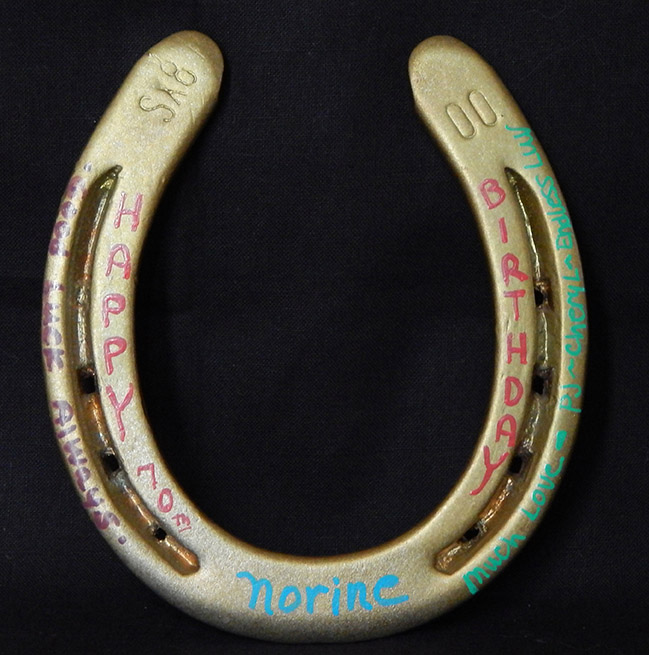Horseshoe decorated by Cheryl Rilly