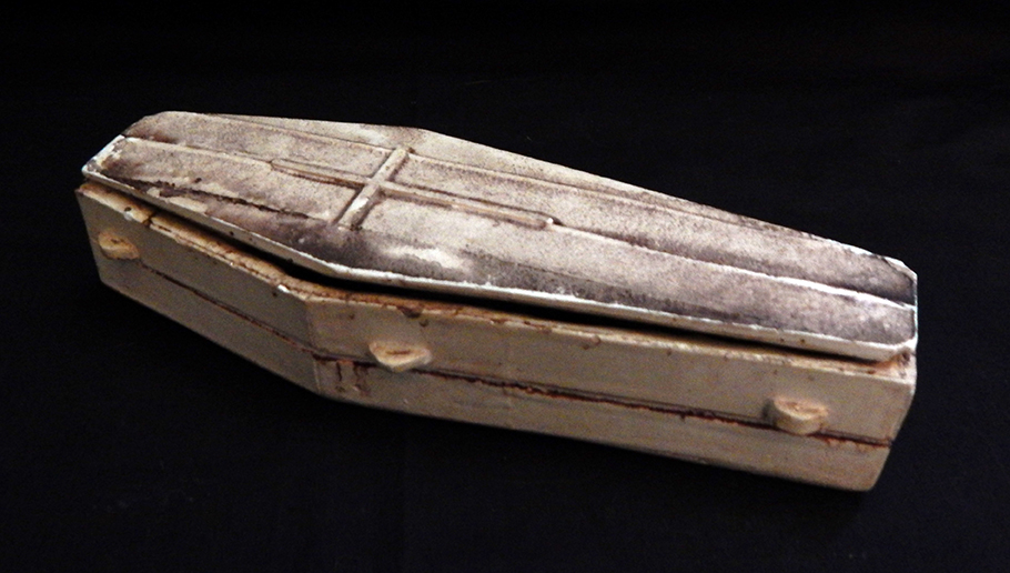 Closed casket with cross on top