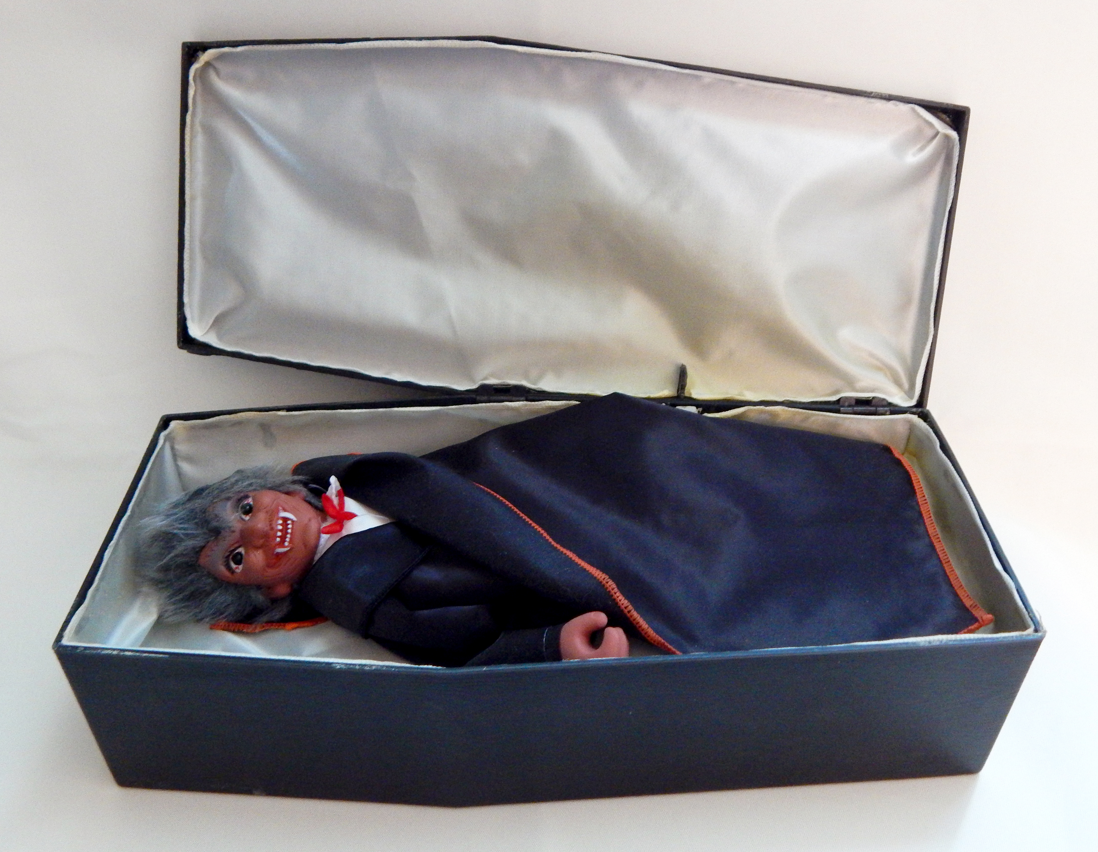 Open coffin with Dracula inside