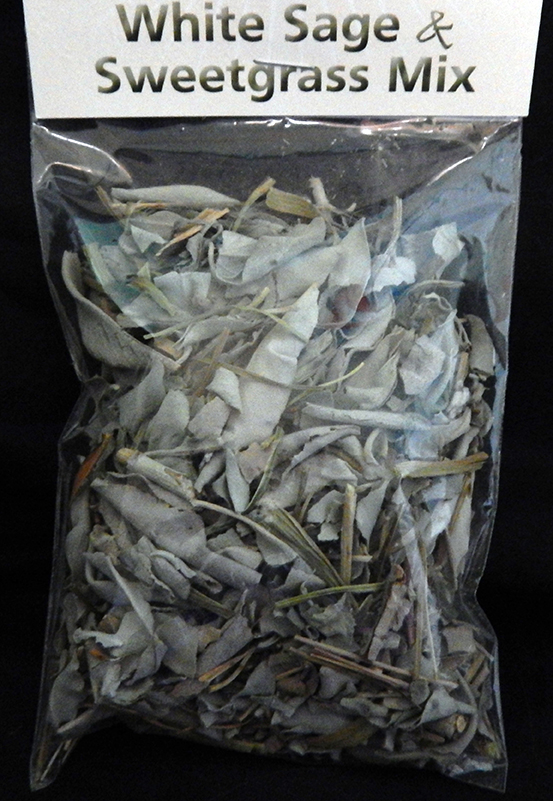 Bag of white sage and sweet grass