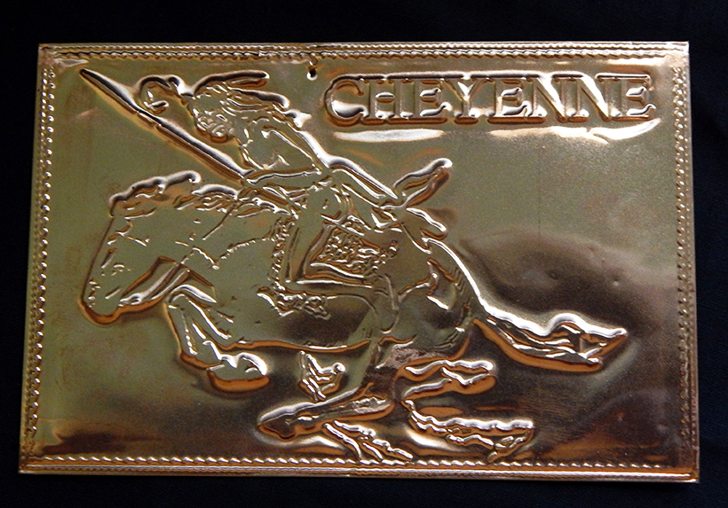 Depiction of charging Cheyenne Indian on horseback