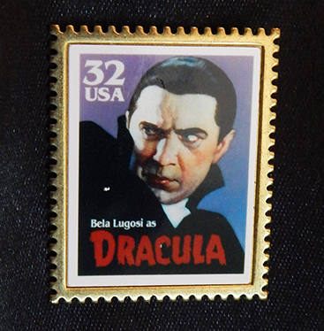 Replica of USA postage stamp of Bela Lugosi as Dracula